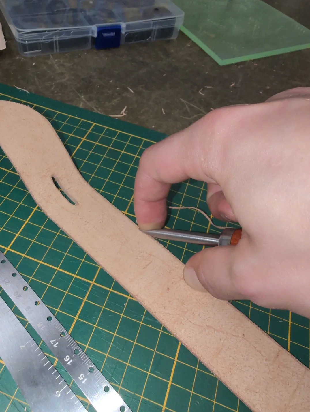 Beveling the edges.