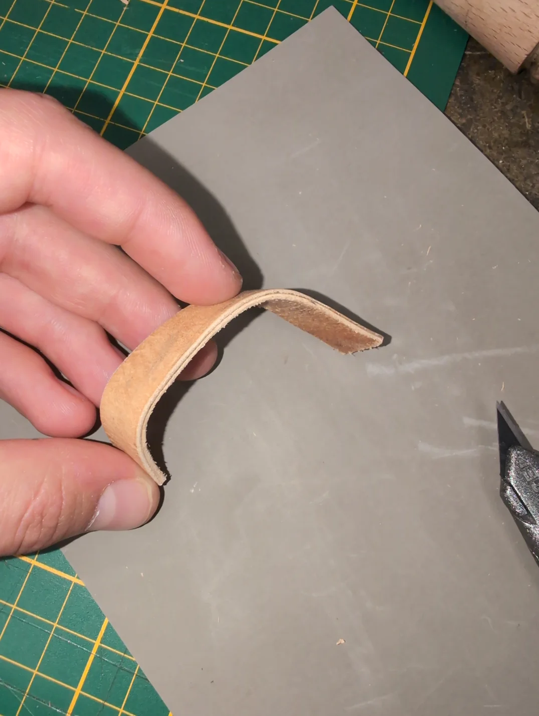 Flexible leather loop strip thing